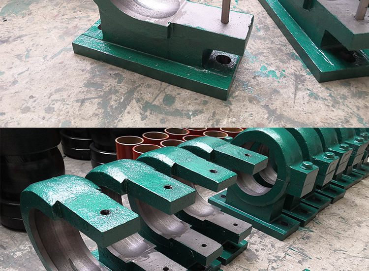 导辊轴承座180孔高扁平插杆式开口球头支架狗头瓦架轴承座铸铁
